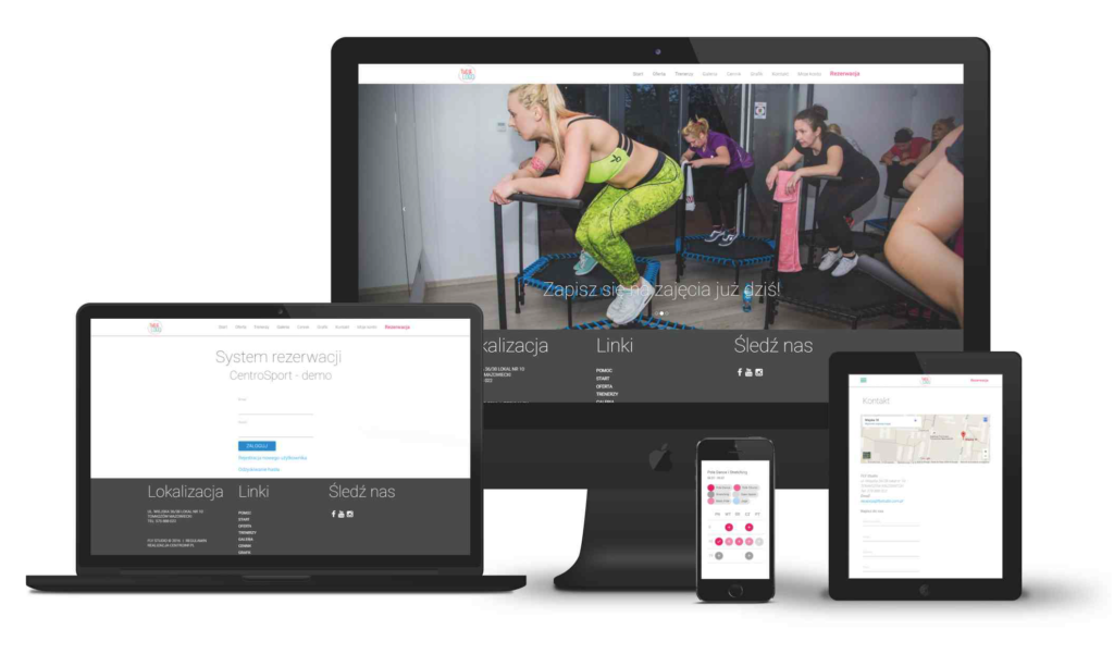CentroSport - system internetowej rezerwacji dla szkół tańca i klubów fitness.